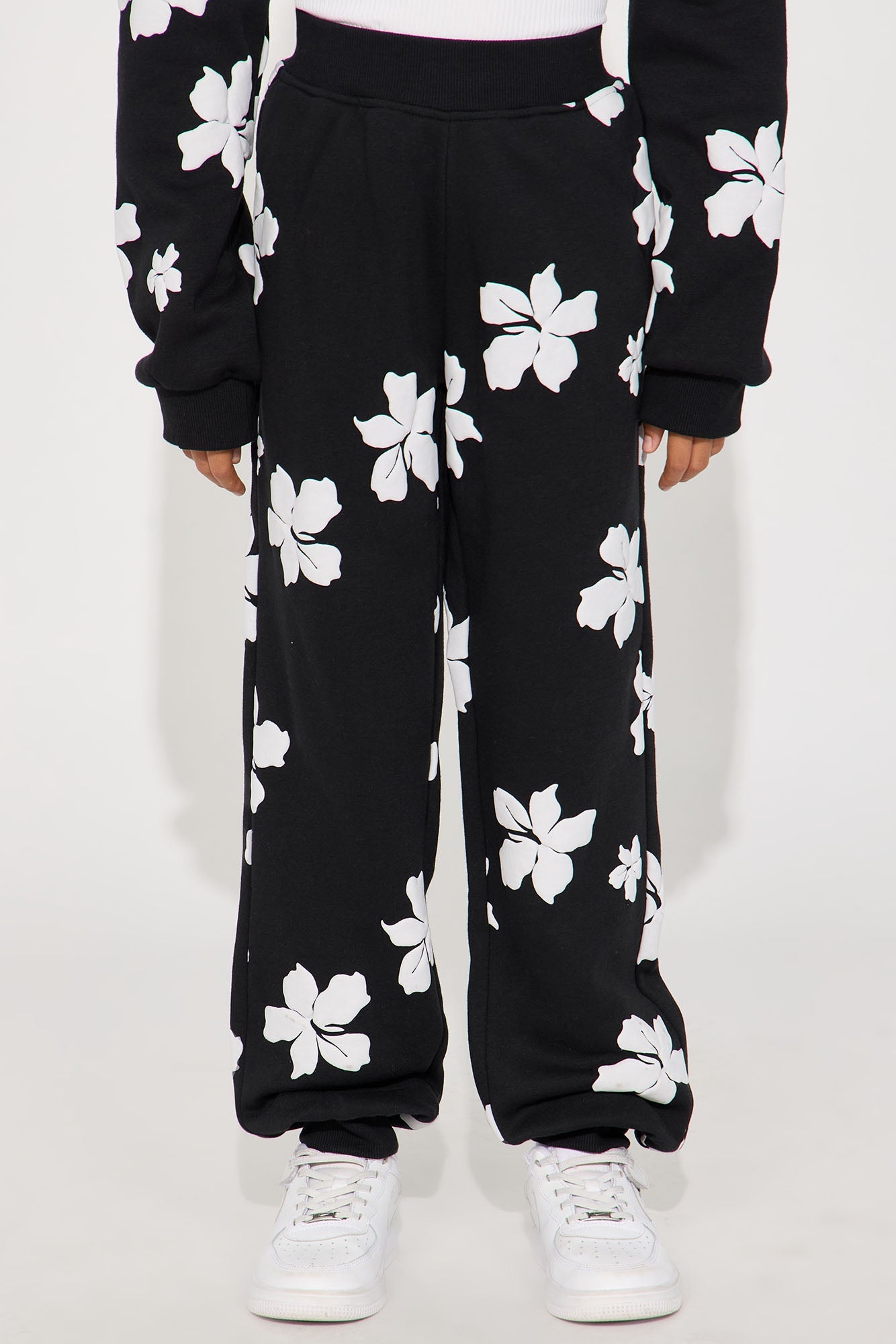 Mini Always In Bloom Fleece Jogger - Black/White