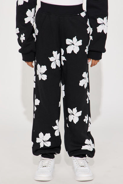 Mini Always In Bloom Fleece Jogger - Black/White