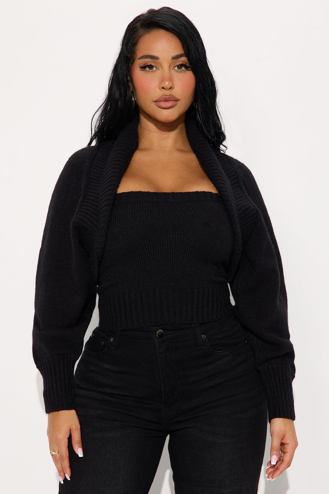 Cozy Enough Sweater Set - Black