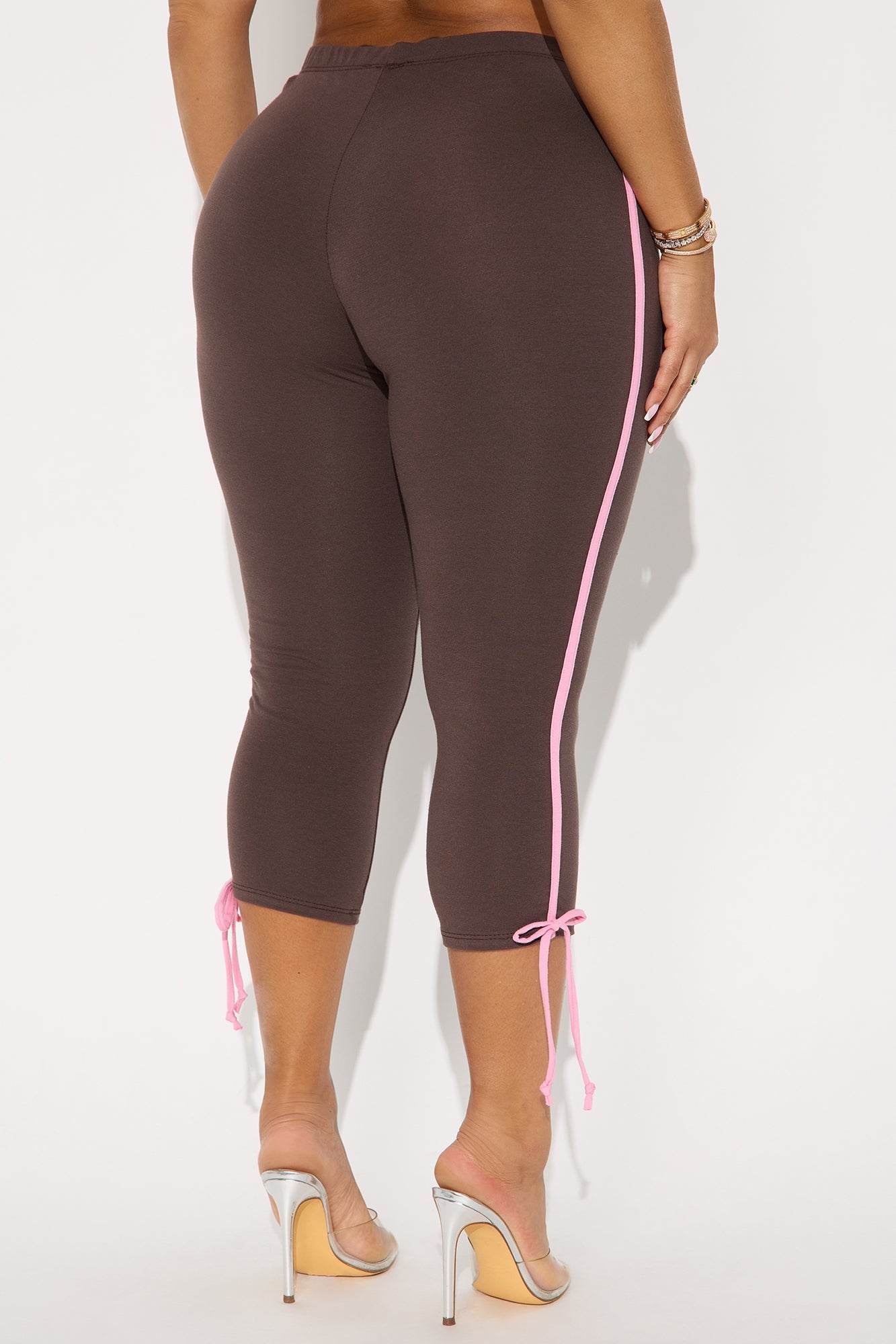 Lana Striped Capri Legging - Brown/combo