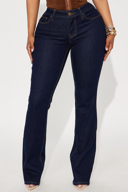 Superstar Mid Rise Bootcut Jeans - Dark Denim