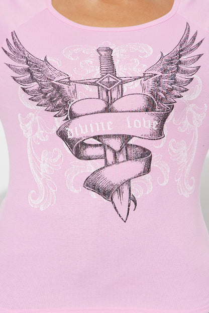 Divine Love Ribbed Top - Pink