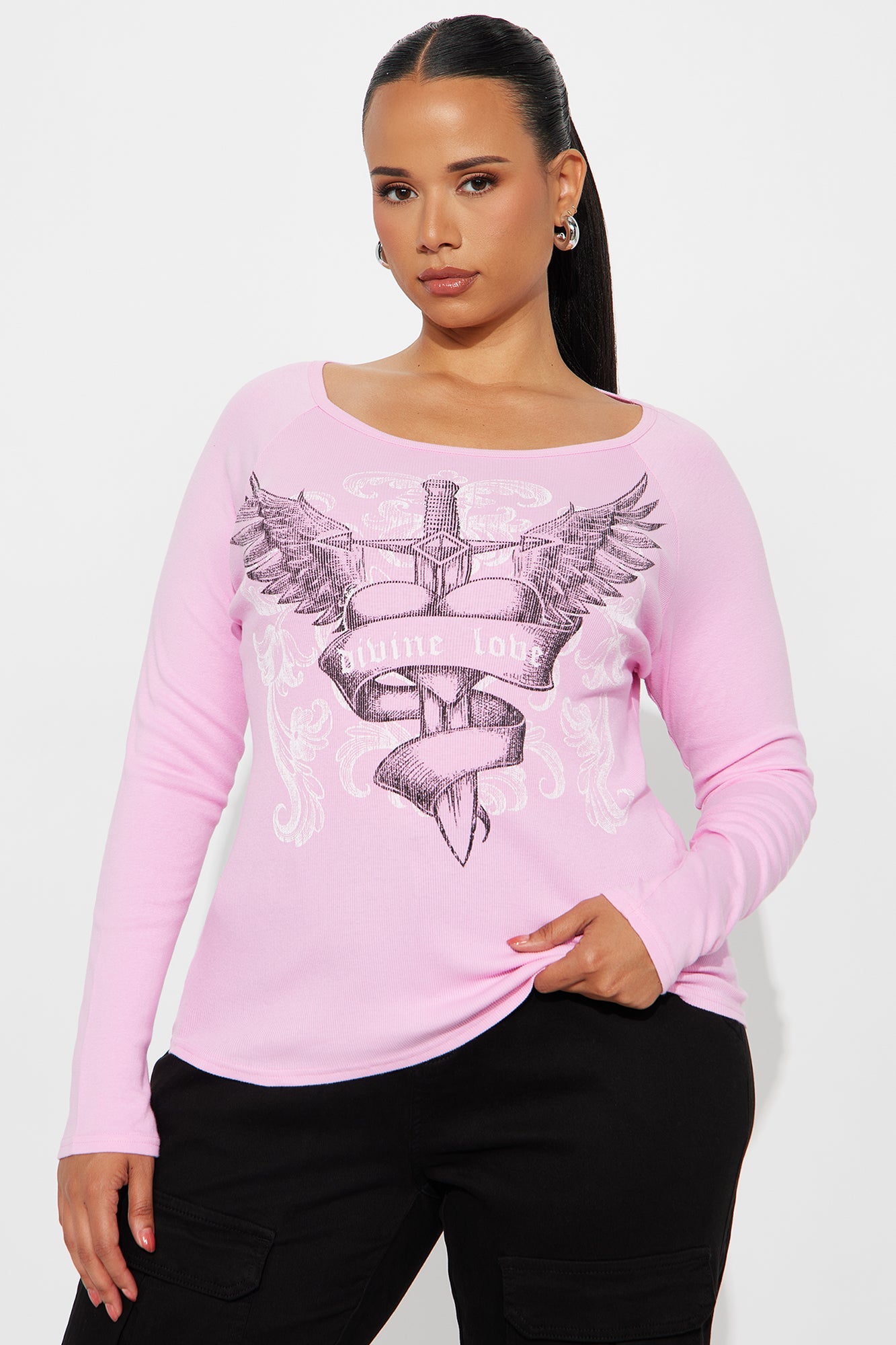 Divine Love Ribbed Top - Pink