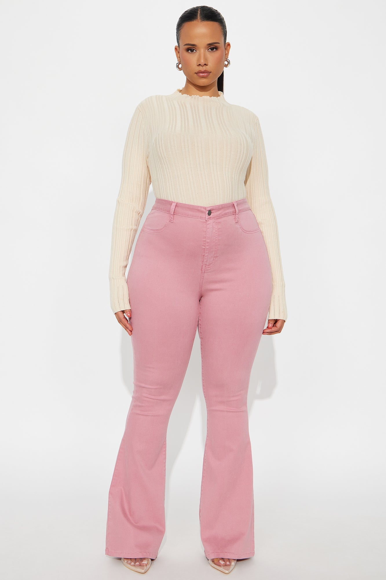 Deep In My Soul Flare Jeans - Mauve