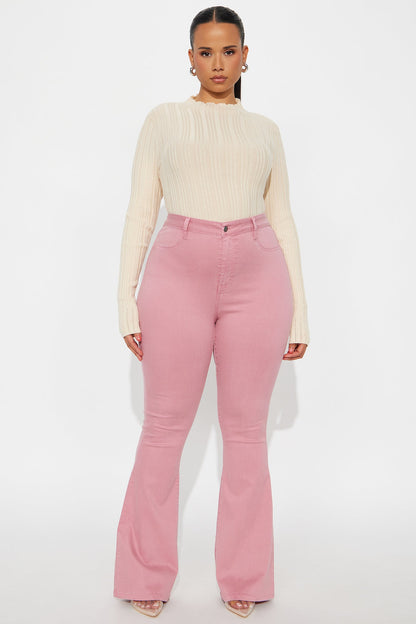 Deep In My Soul Flare Jeans - Mauve