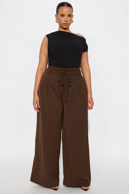 Always Ambitious Belted Trouser Pant 32″ - Brown