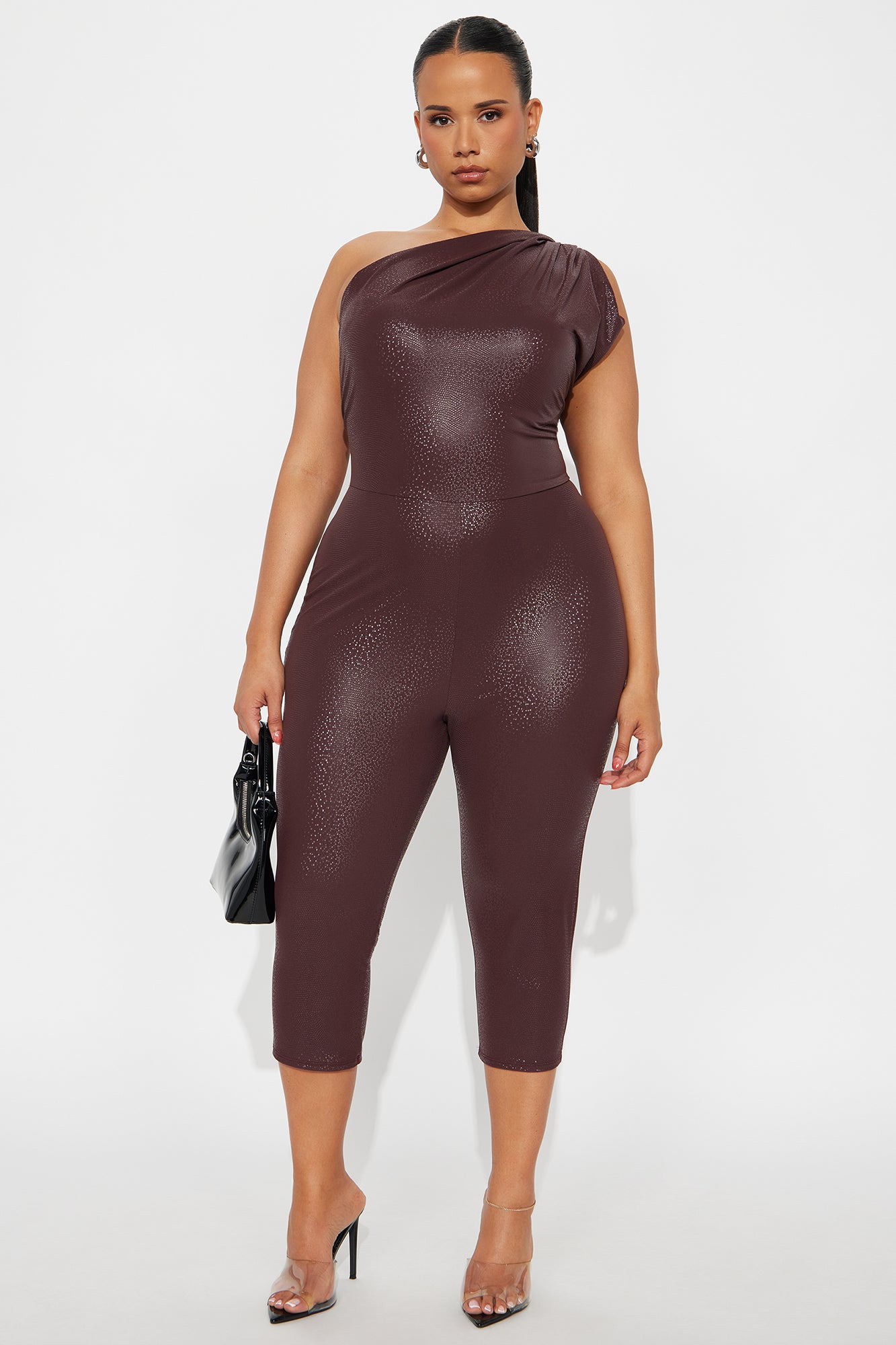 Lucid Lover Faux Leather Jumpsuit - Wine