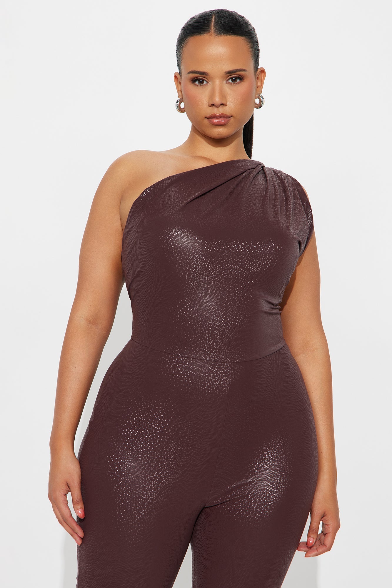 Lucid Lover Faux Leather Jumpsuit - Wine