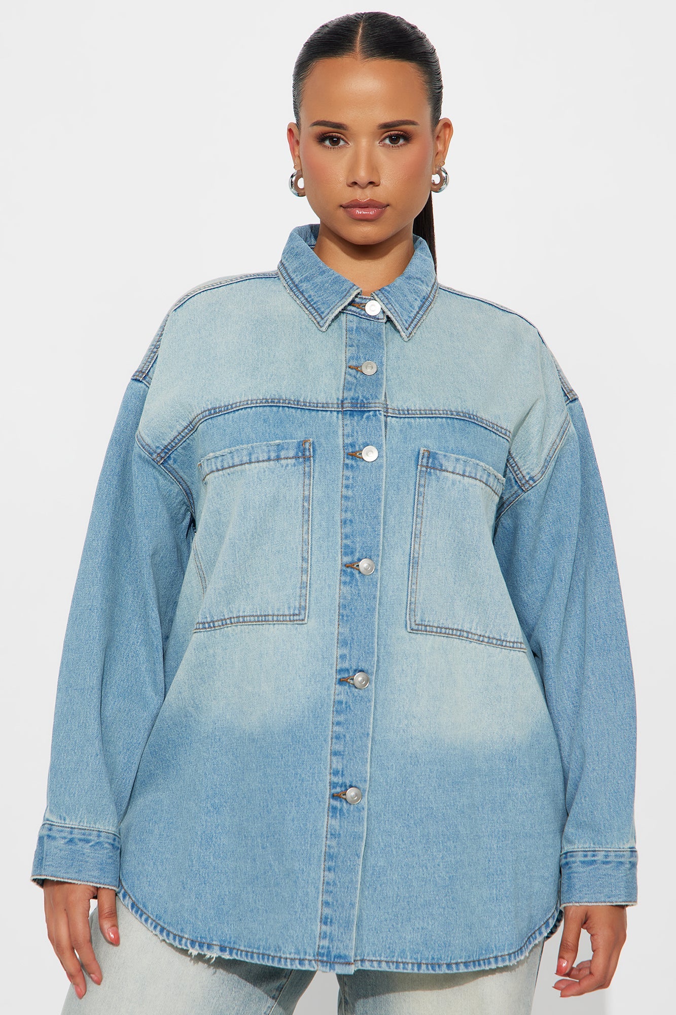 In Your Dreams Denim Shacket - Vintage Wash