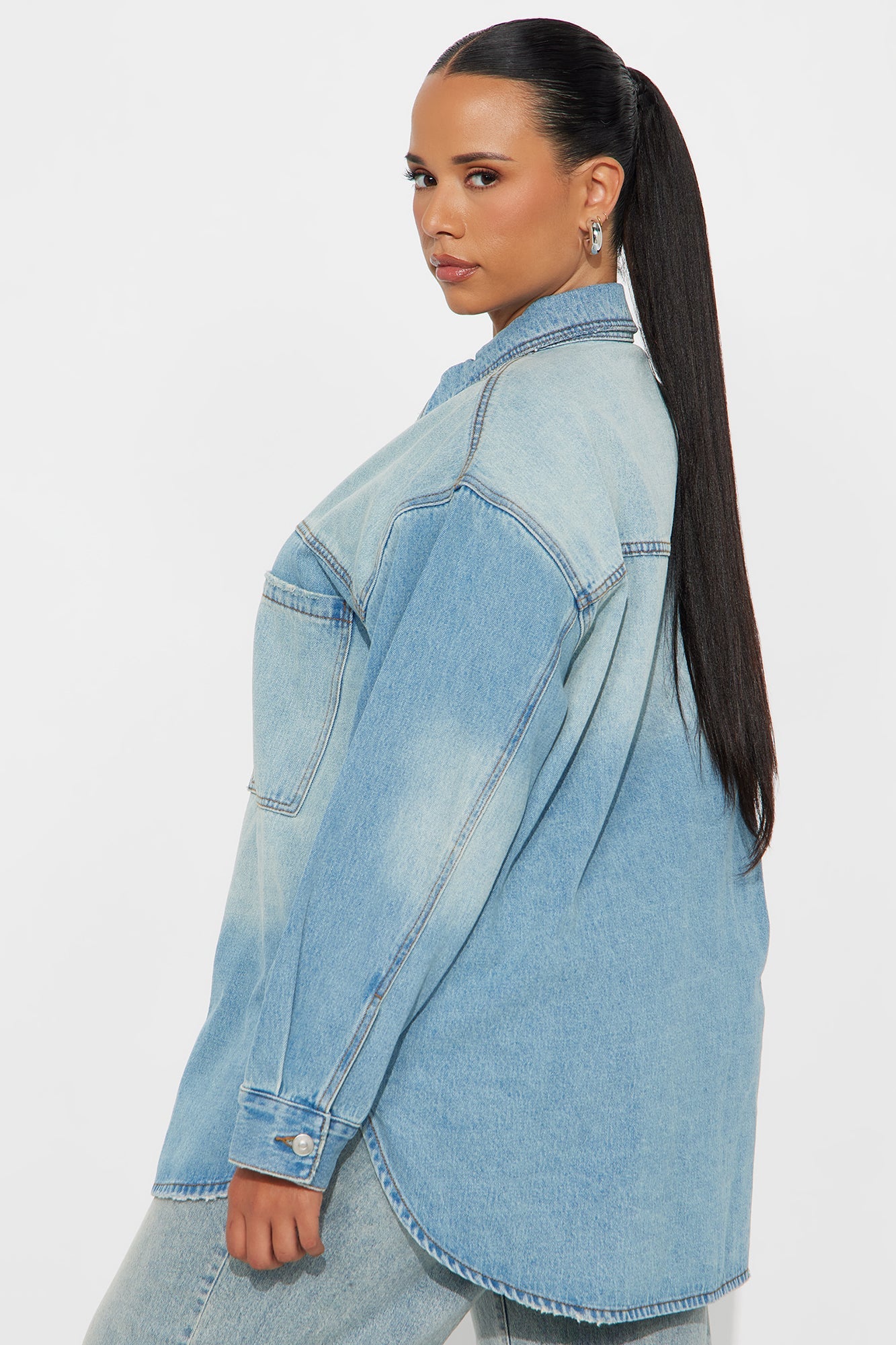 In Your Dreams Denim Shacket - Vintage Wash