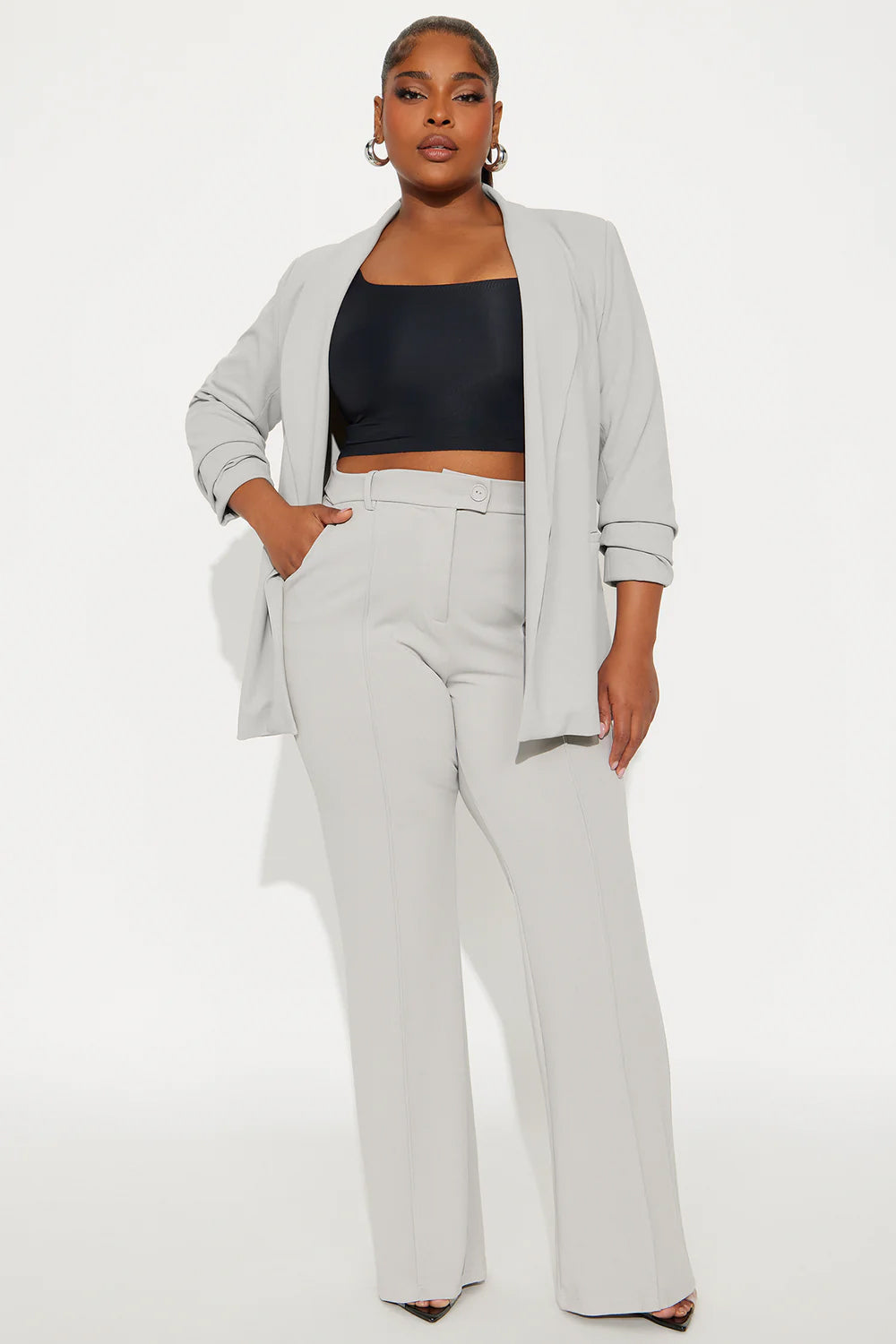 The Celine Blazer - Light Grey