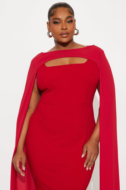 Soft Hearts Maxi Gown - Red