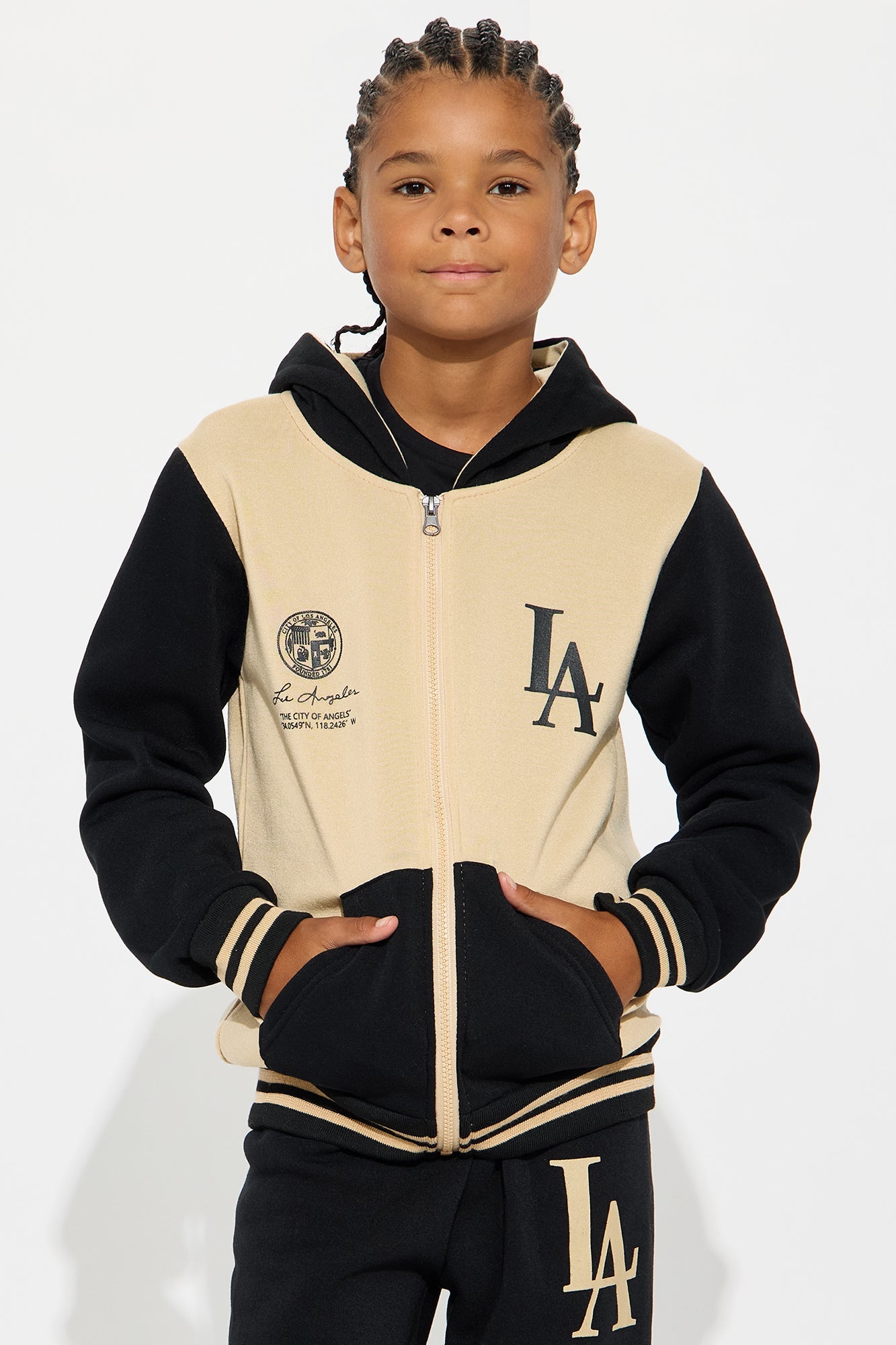Mini Loyal To LA Hoodie and Jogger Pant Set - Sand/combo