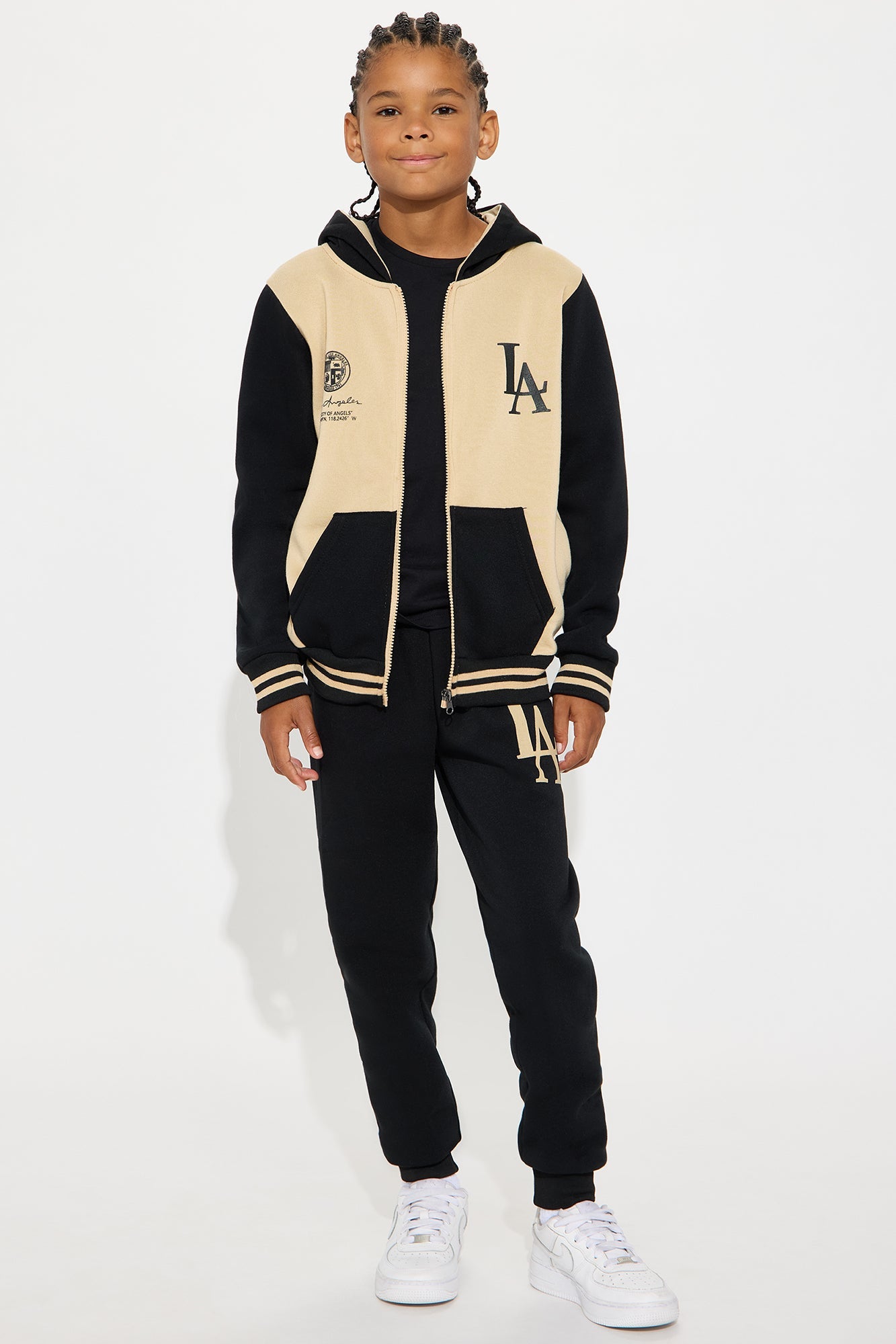 Mini Loyal To LA Hoodie and Jogger Pant Set - Sand/combo