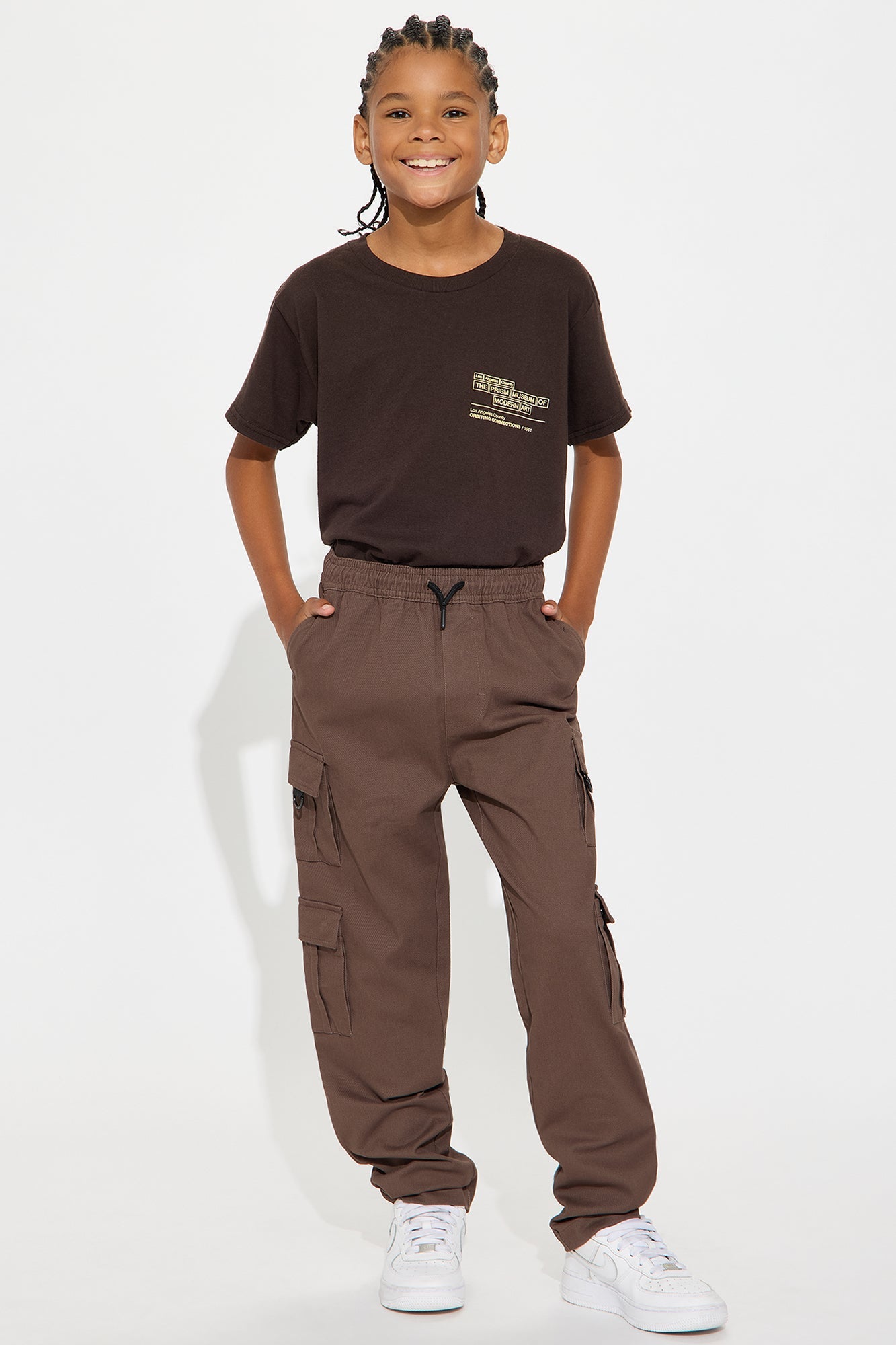 Mini Slim Double It Cargo Pants - Brown