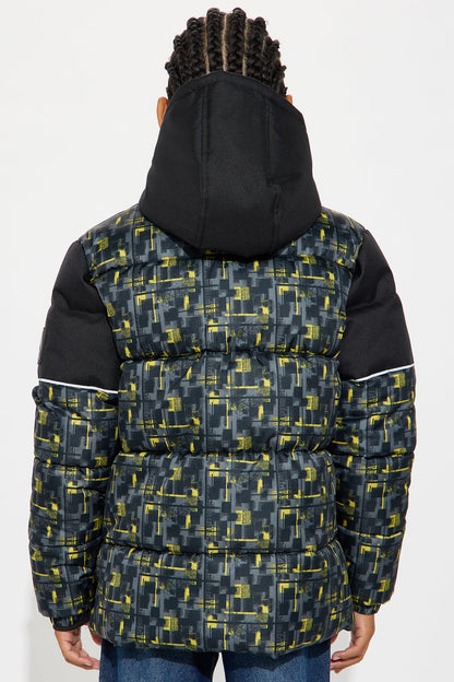Mini Keeping Warm Printed Puffer Jacket - Black