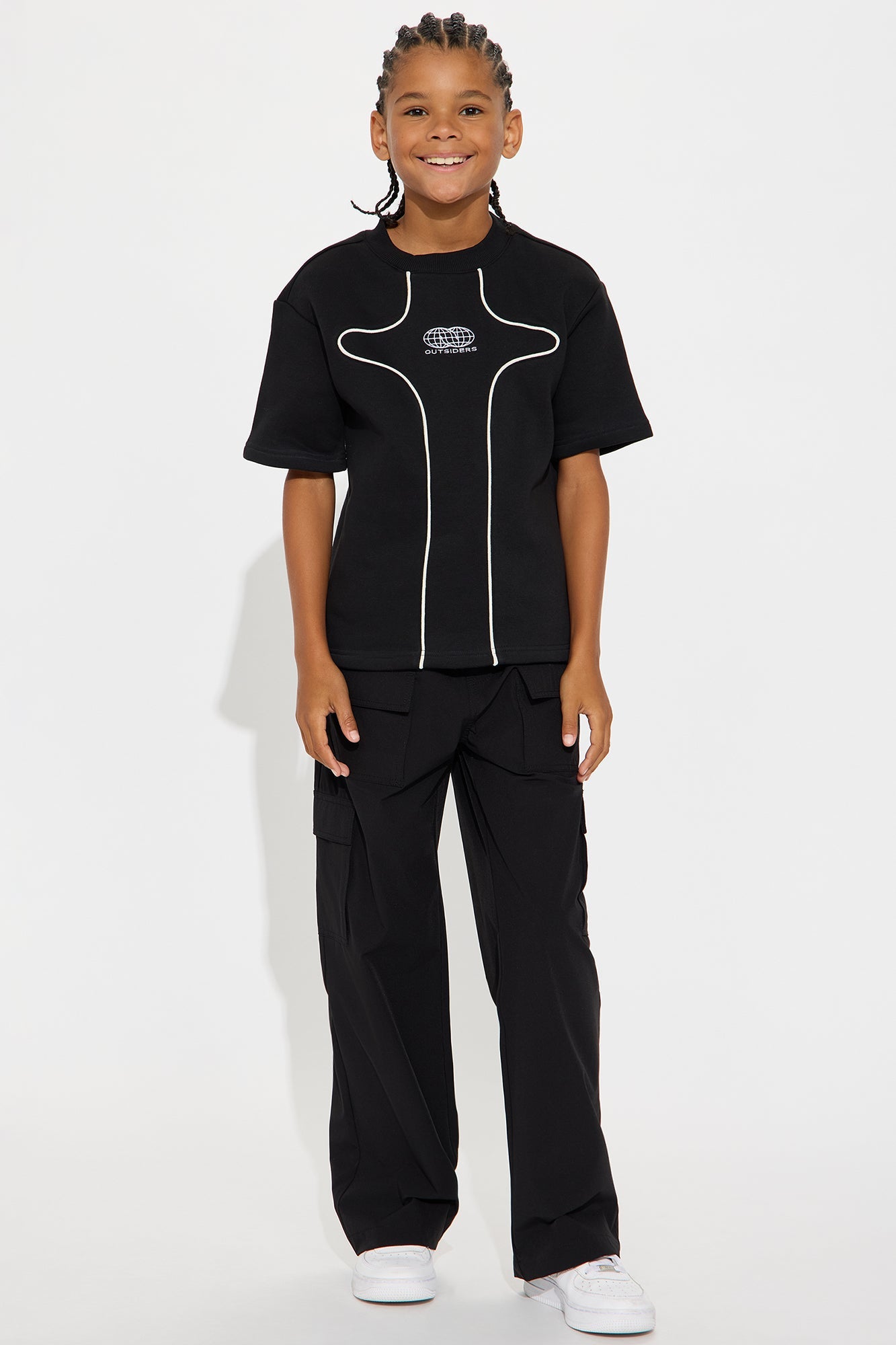 Mini Straight Many Phases Cargo Pants - Black