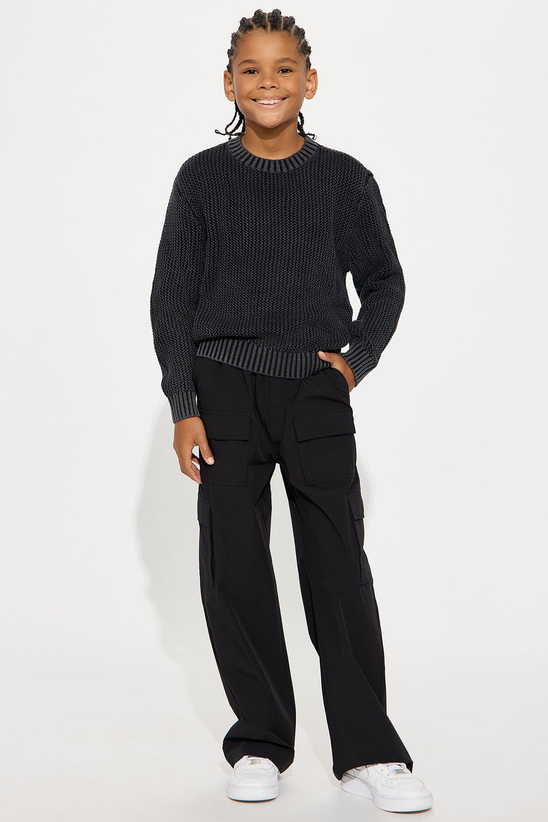 Mini Morning Brew Crewneck Sweater - Black Wash