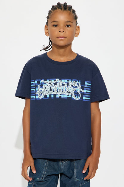 Mini Southpole Signature Short Sleeve Tee - Navy