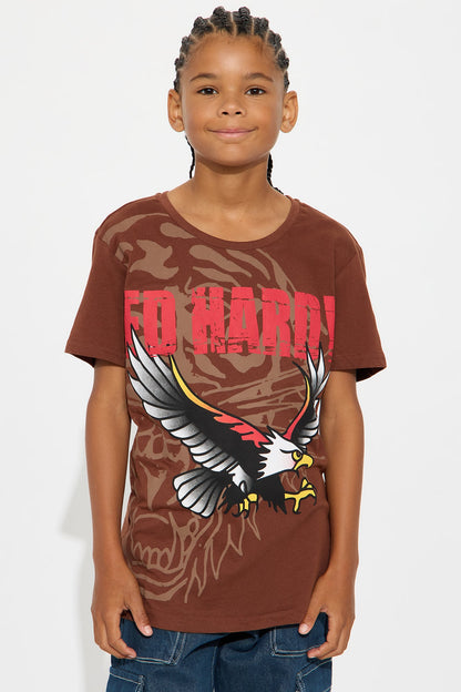 Mini Ed Hardy Eagle Front/Back Short Sleeve Tee - Brown