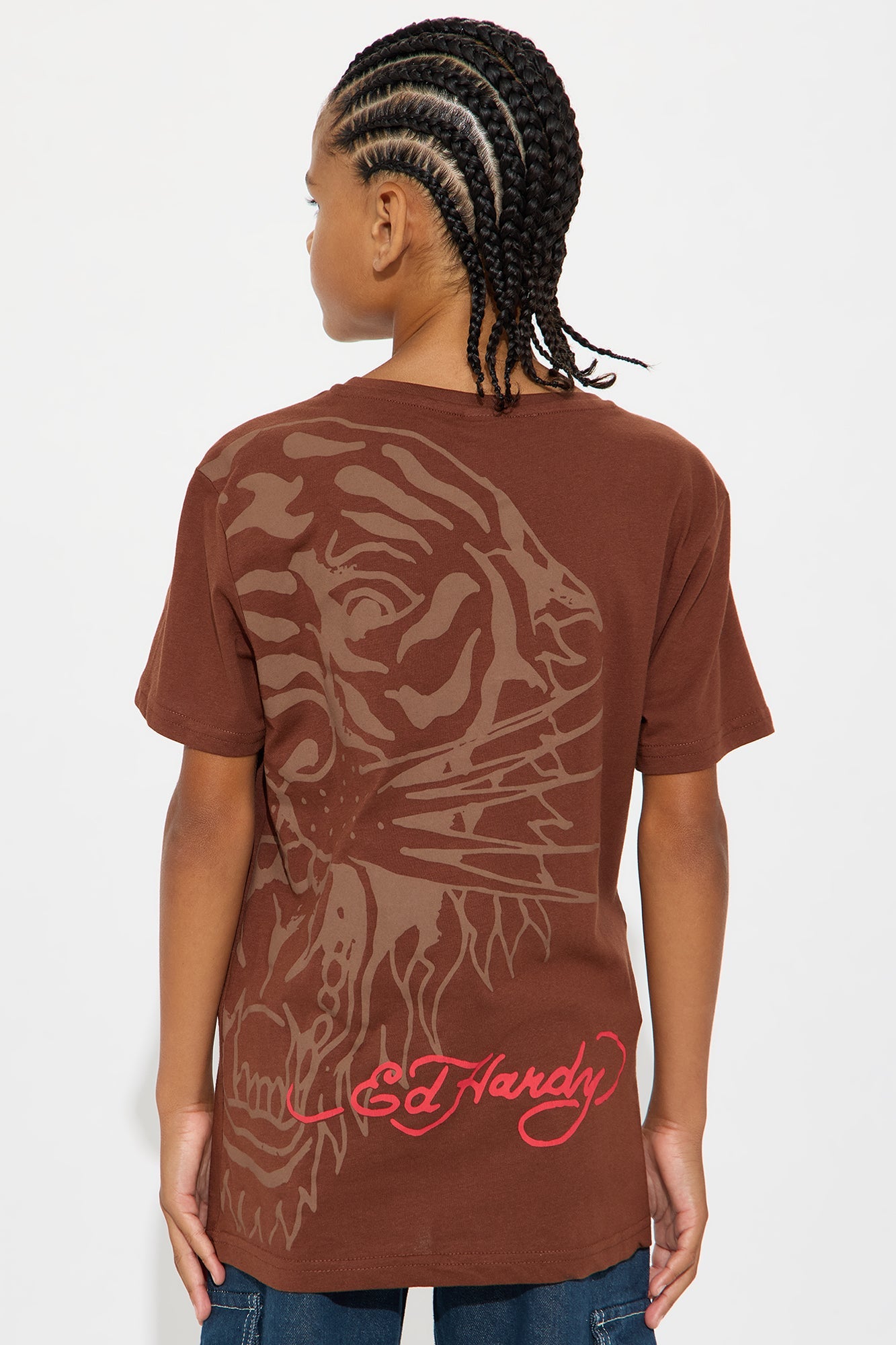 Mini Ed Hardy Eagle Front/Back Short Sleeve Tee - Brown