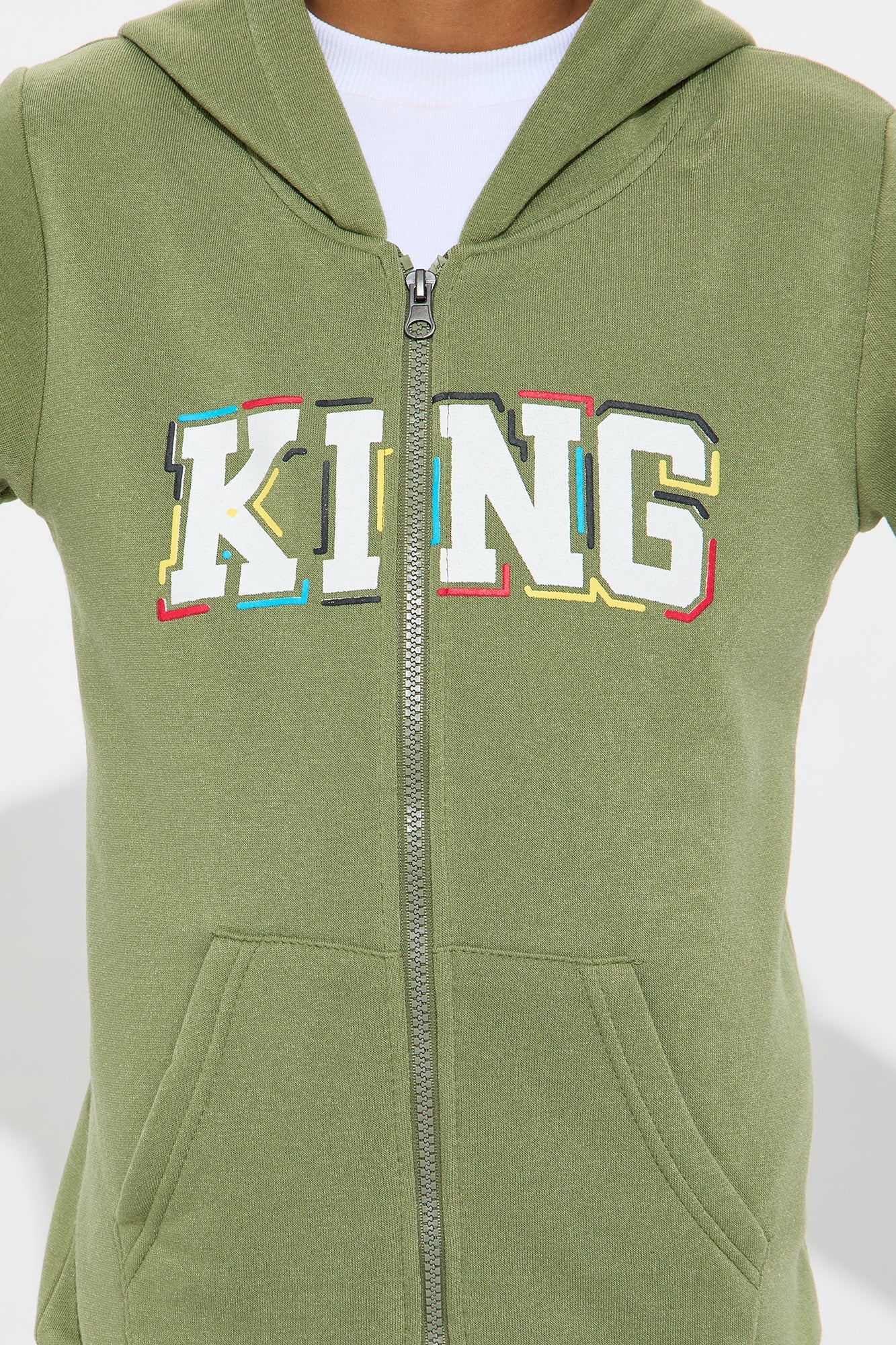Mini Always Been A King Hoodie and Jogger Pant Set - Olive/combo