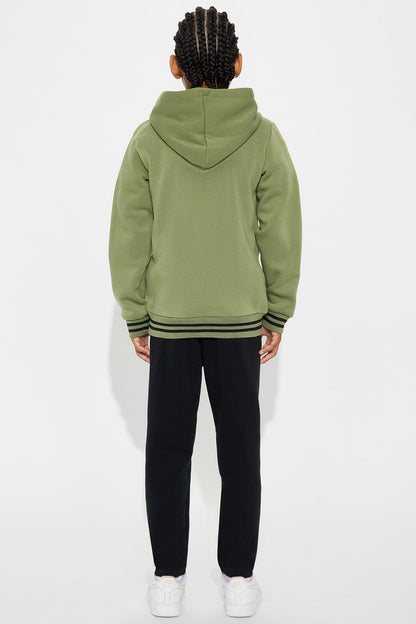 Mini Always Been A King Hoodie and Jogger Pant Set - Olive/combo