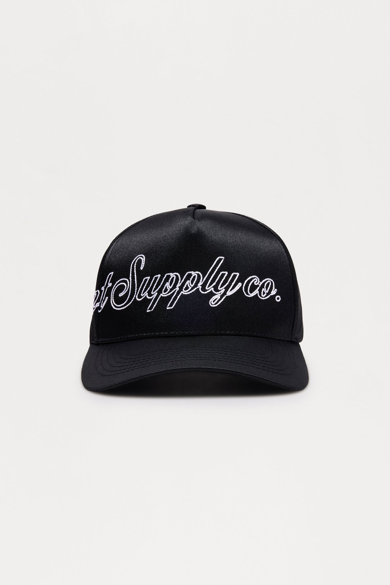 Saint Supply Co Satin Structured Snapback Hat - Black