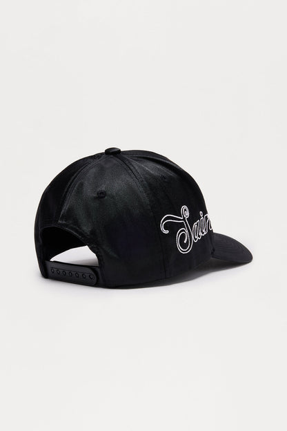 Saint Supply Co Satin Structured Snapback Hat - Black