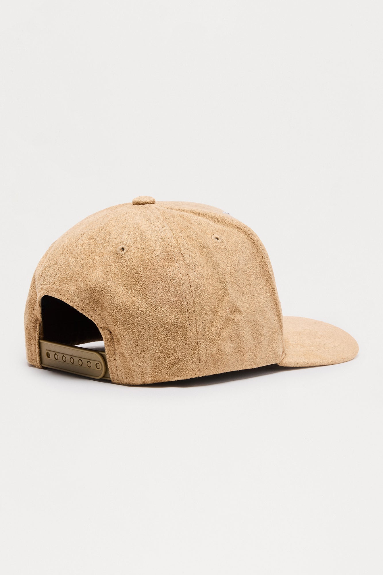 Sacred Embellished Faux Suede Structured Snapback Hat - Brown