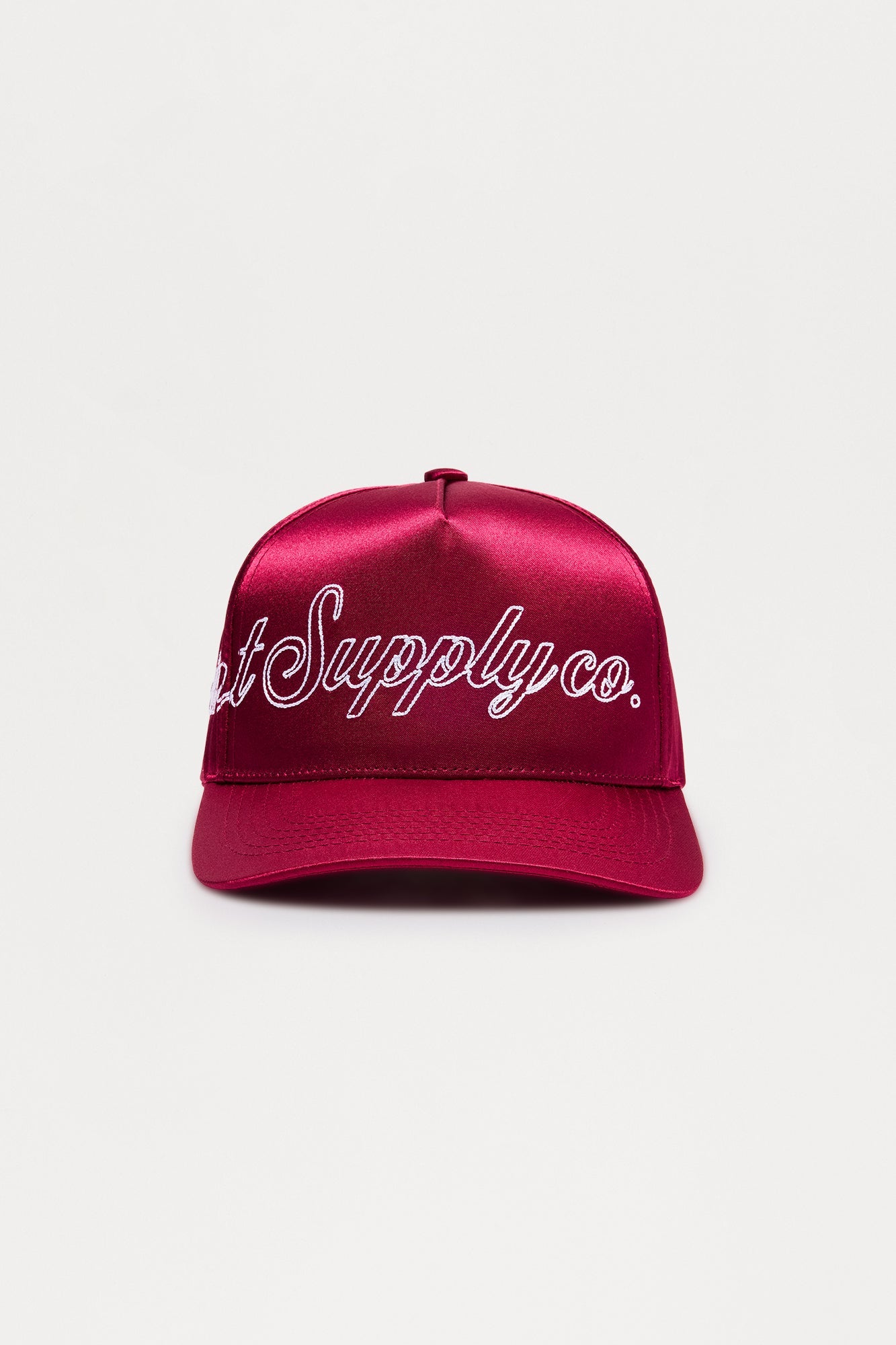 Saint Supply Co Satin Structured Snapback Hat - Burgundy