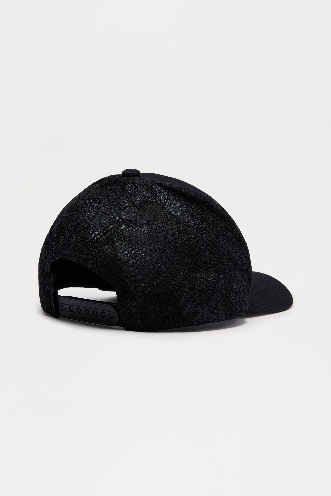 New York Lace Structured Snapback Hat - Black