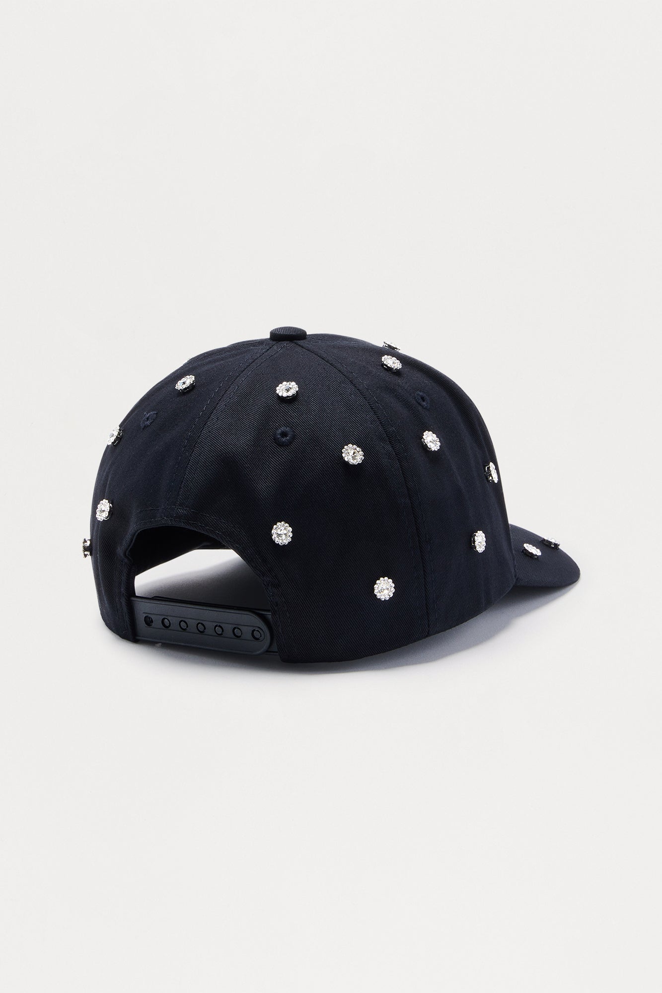 New York Embellished Structured Snapback Hat - Black