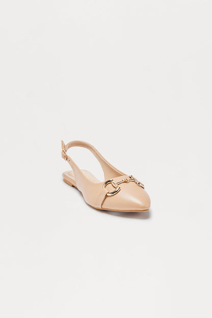 Yale Hardware Slingback Flats - Natural