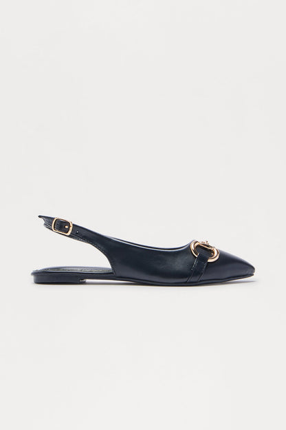 Yale Hardware Slingback Flats - Black