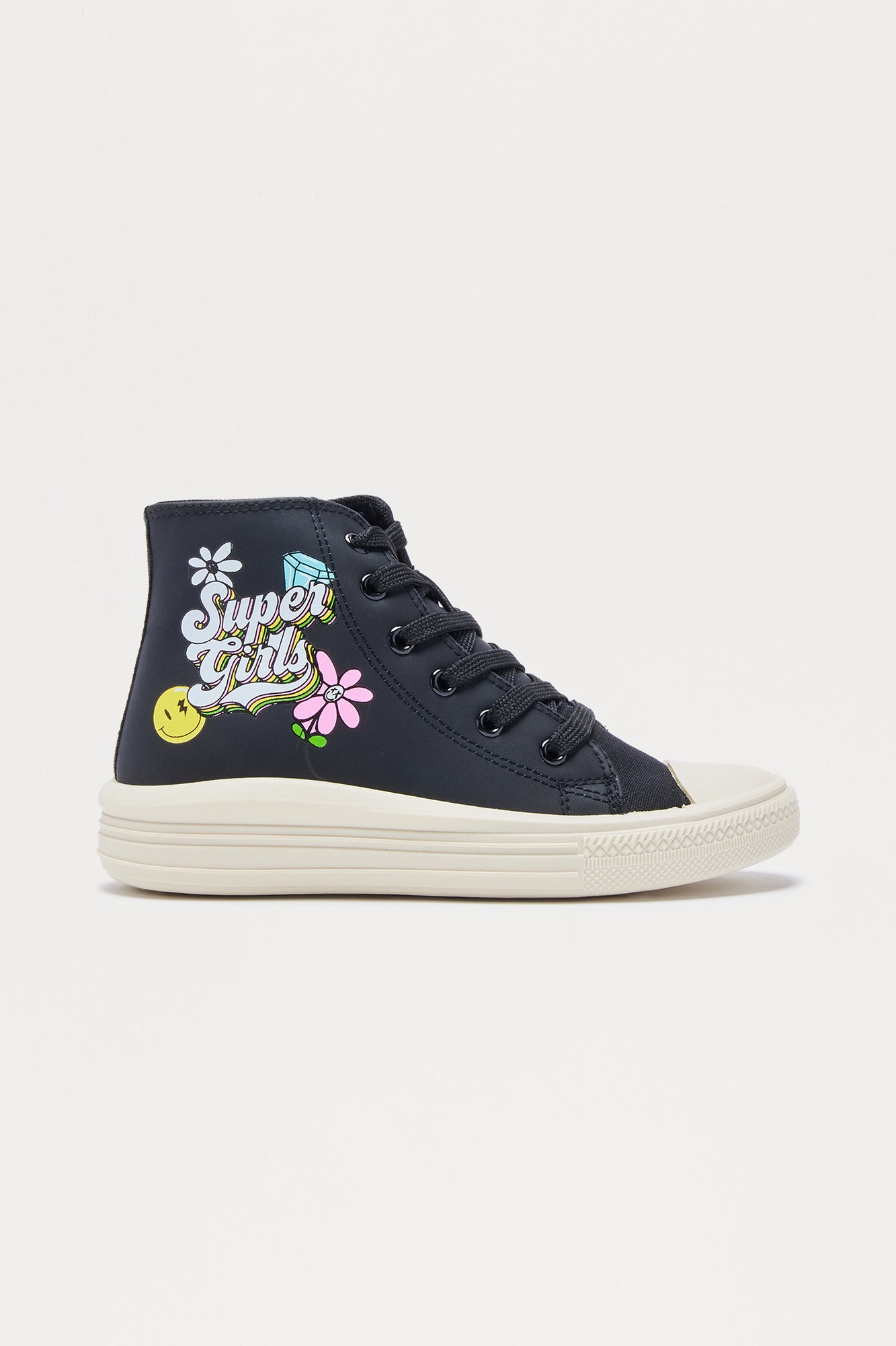 Mini Girl Power High Top Sneakers - Black