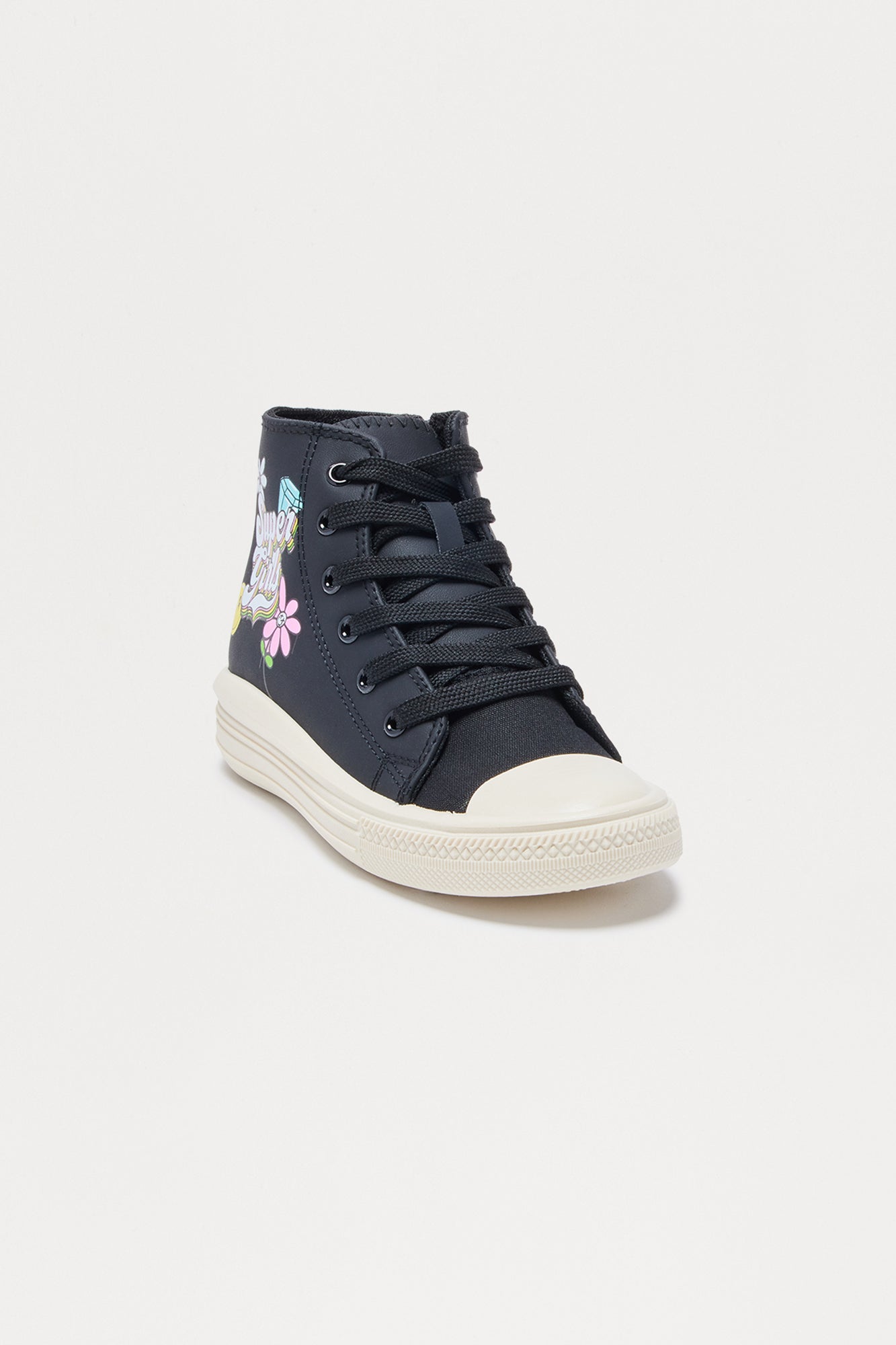 Mini Girl Power High Top Sneakers - Black