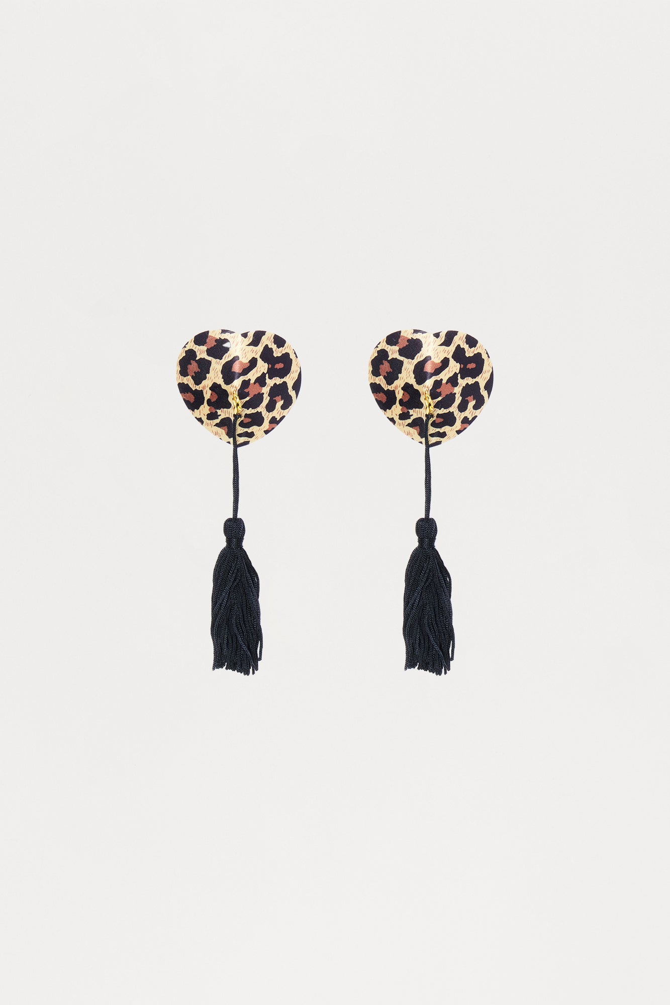 Tassel Me Around Leopard Heart Pasties - Leopard
