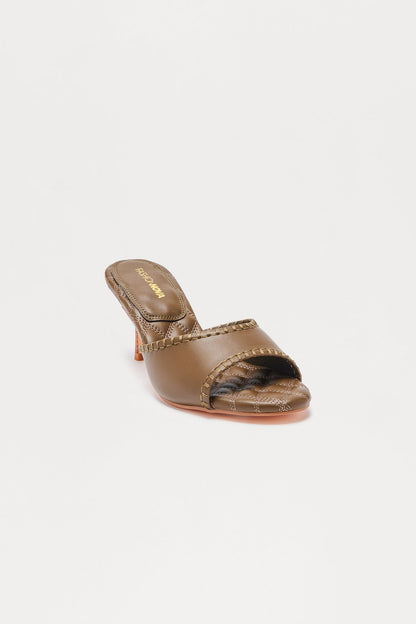 Esther Quilted Mules - Olive