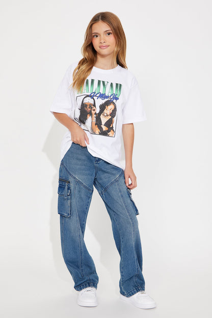 Mini Aaliyah I Miss You Top - White