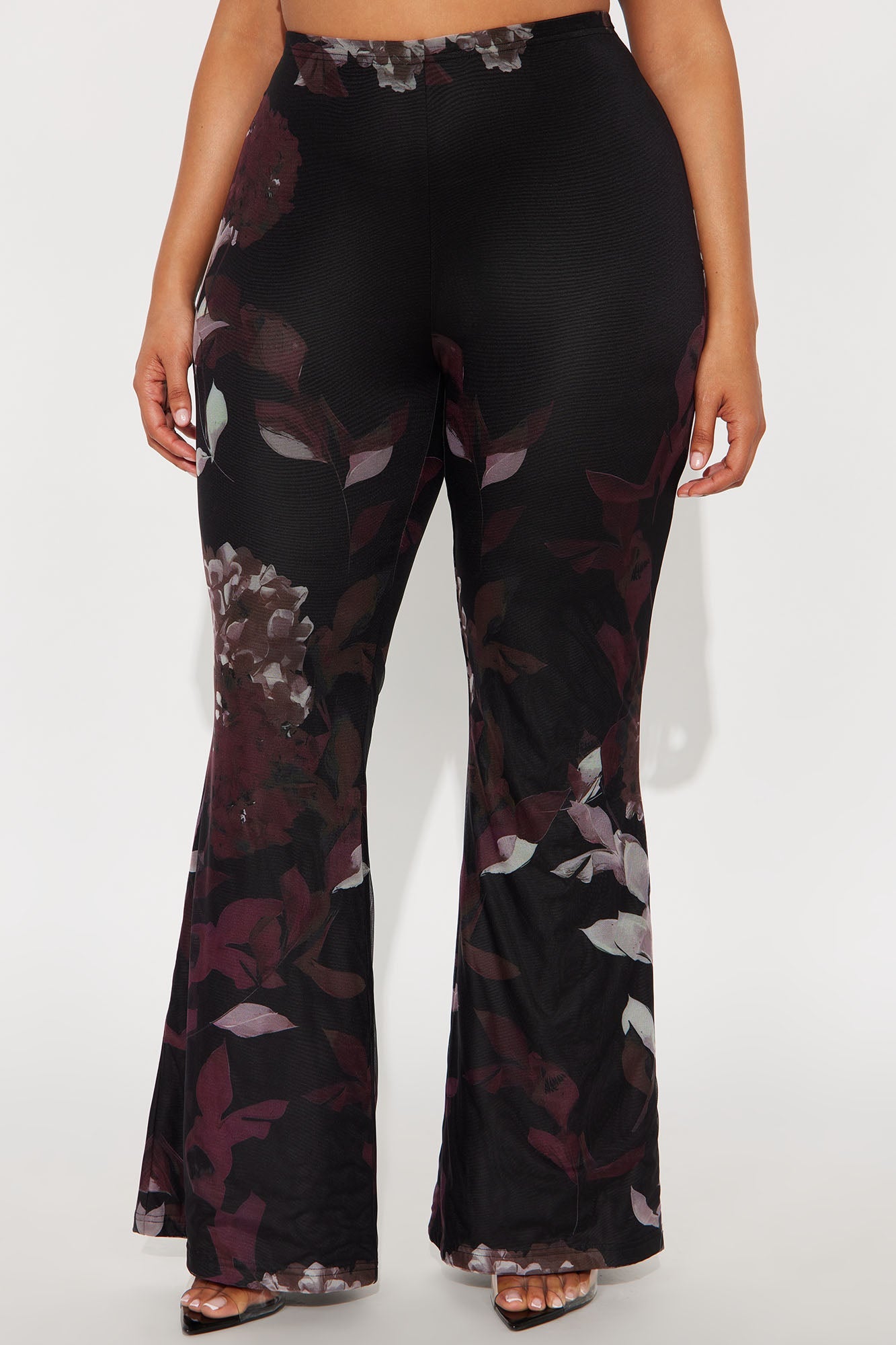Garden Muse Mesh Flare Pant 32″ - Burgundy/combo