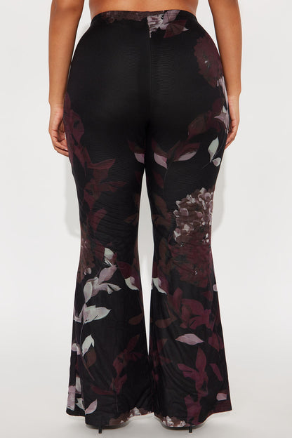 Garden Muse Mesh Flare Pant 32″ - Burgundy/combo