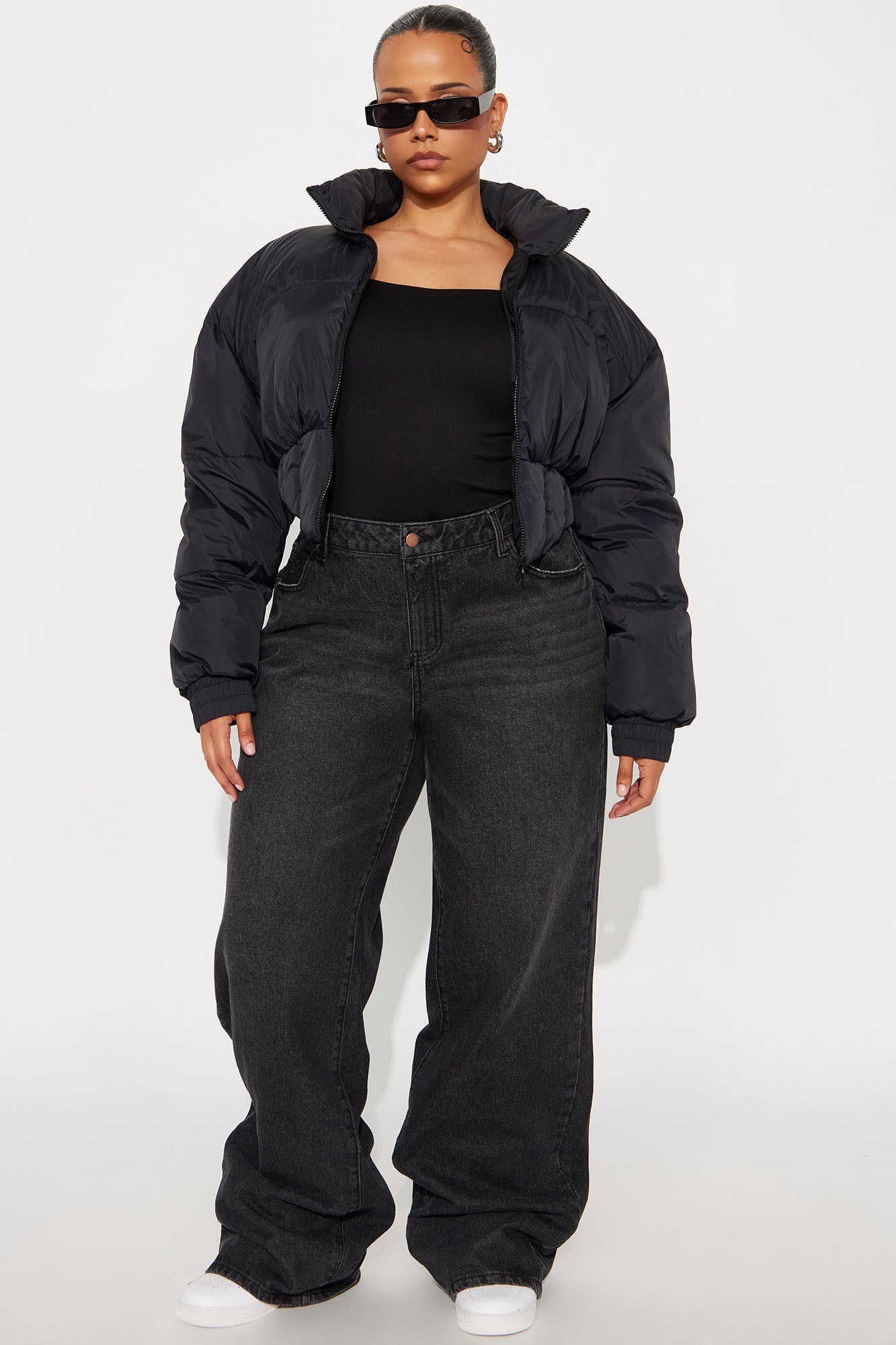 Janet Corset Puffer Jacket - Black