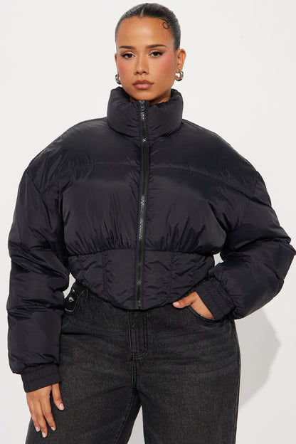 Janet Corset Puffer Jacket - Black