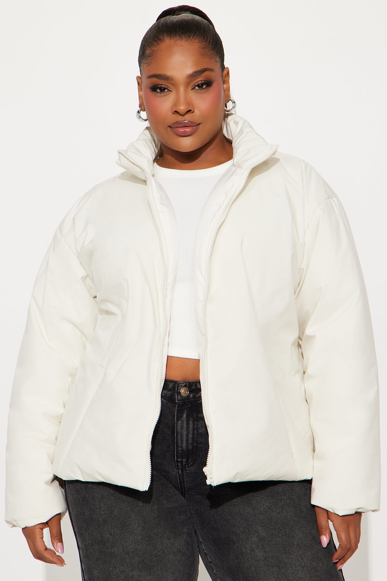 Notable Flex Nylon Puffer Jacket - Bone
