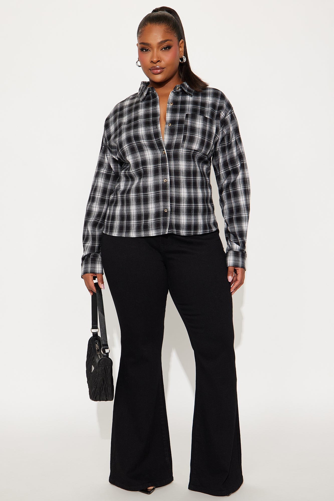 You Know Me Plaid Shirt - Black