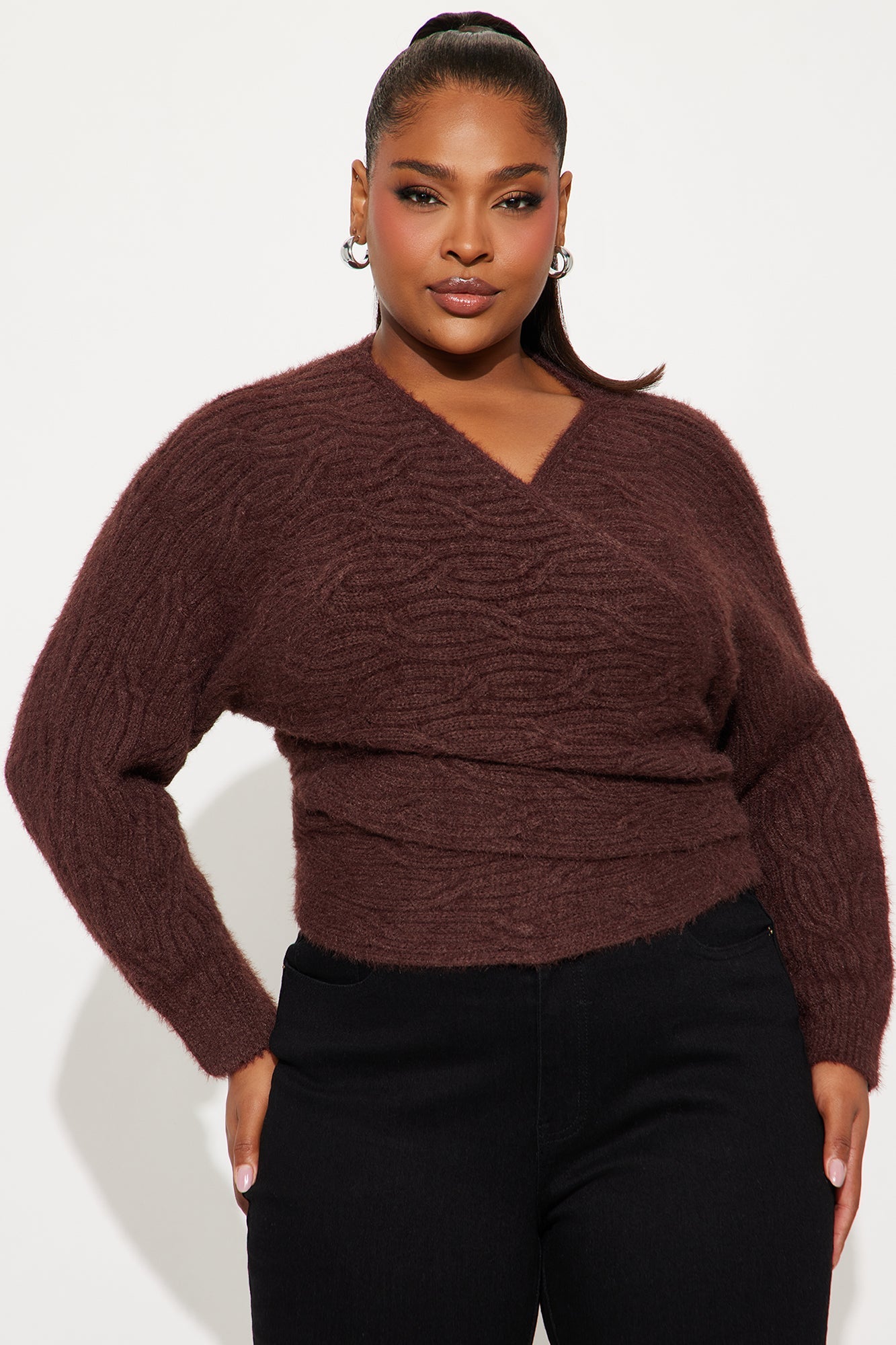 Snuggle Approved Tie Waist Cardigan - Brown