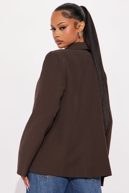 Piper Oversized Blazer - Chocolate