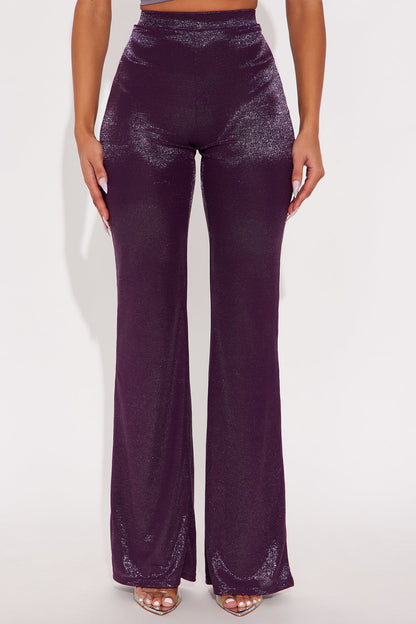 Star Of The Night Shimmer Flare Pant 33″ - Plum