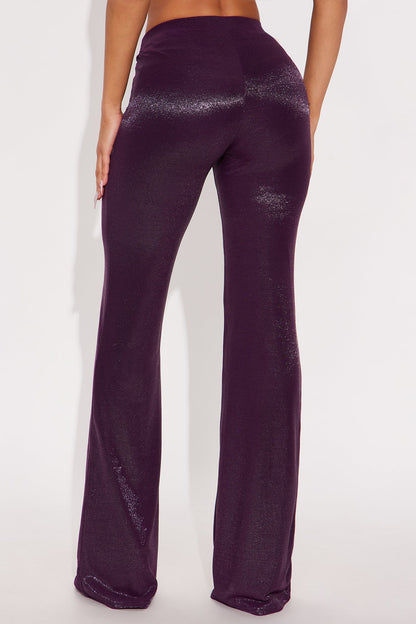 Star Of The Night Shimmer Flare Pant 33″ - Plum